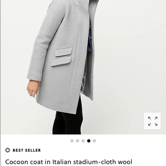 J Crew Gray Wool Blend Cocoon Coat - Picture 2 of 4